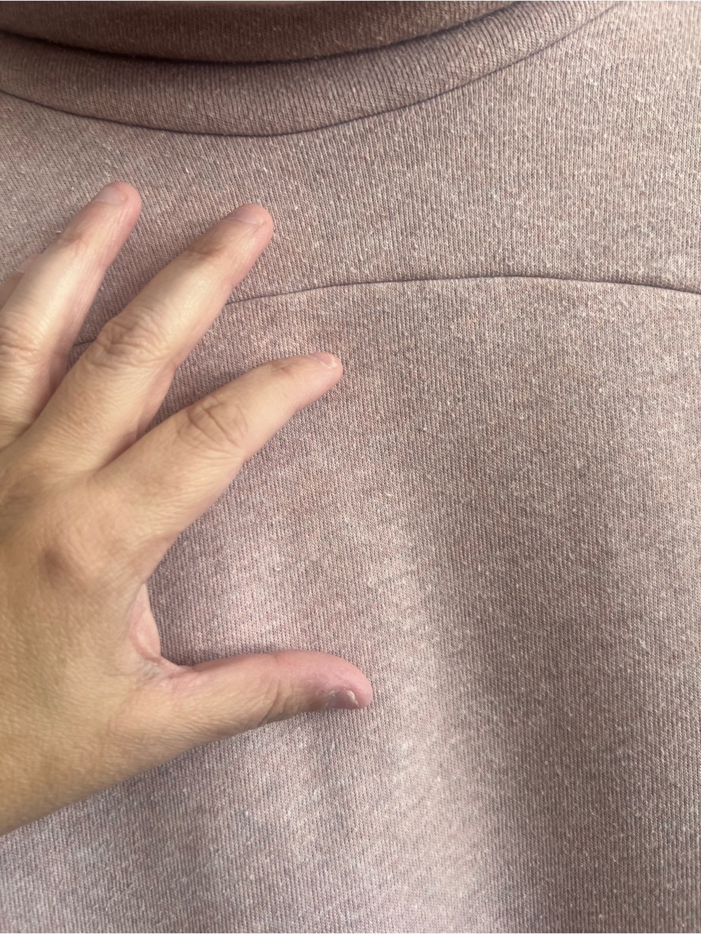Alo Yoga Women’s Haze Pink Cowl Funnel Neck Pullover Sweatshirt Top Size Large - Picture 9 of 10